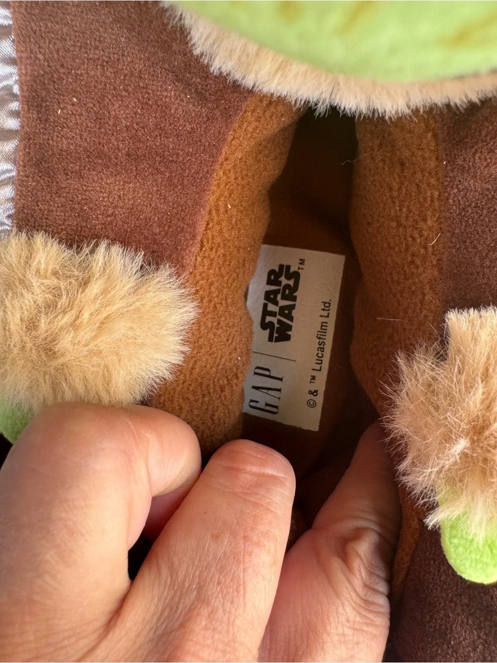 GAP Star Wars Green and Brown Plush Slippers